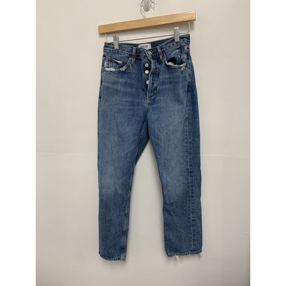 AGOLDE Riley High Rise Straight Crop Jeans Womens Button Fly Sz 25 (A056C-983)